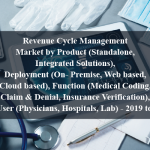 Revenue Cycle Management Market by Product (Standalone, Integrated Solutions), Deployment (On- Premise, Web based, Cloud based), Function (Medical Coding, Claim & Denial, Insurance Verification), End User (Physicians, Hospitals, Lab) - 2019 to 2024