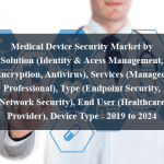 Medical Device Security Market by Solution (Identity & Acess Management, Encryption, Antivirus), Services (Managed, Professional), Type (Endpoint Security, Network Security), End User (Healthcare Provider), Device Type - 2019 to 2024